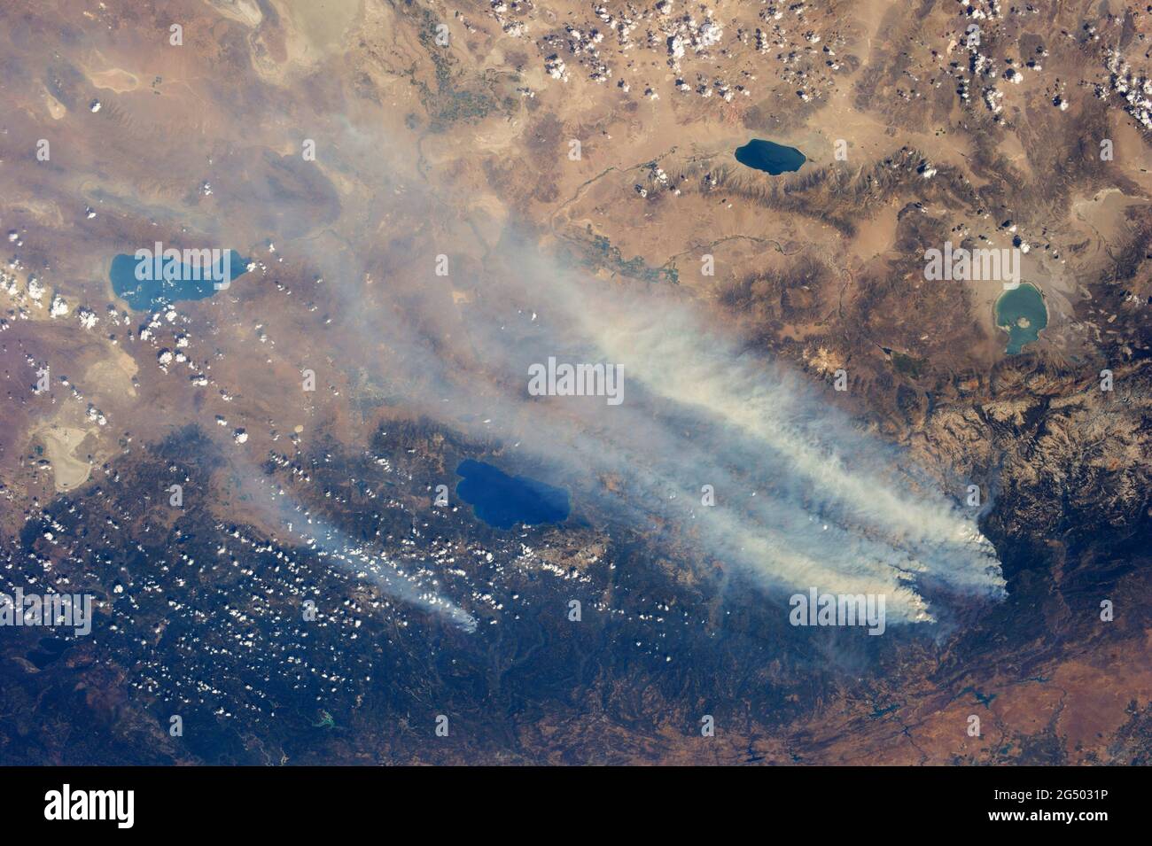 YOSEMITE NATIONAL PARK, CALIFORNIA - 26 August 2013 - One of the crew members aboard the International Space Station used a 50mm lens to record this v Stock Photo