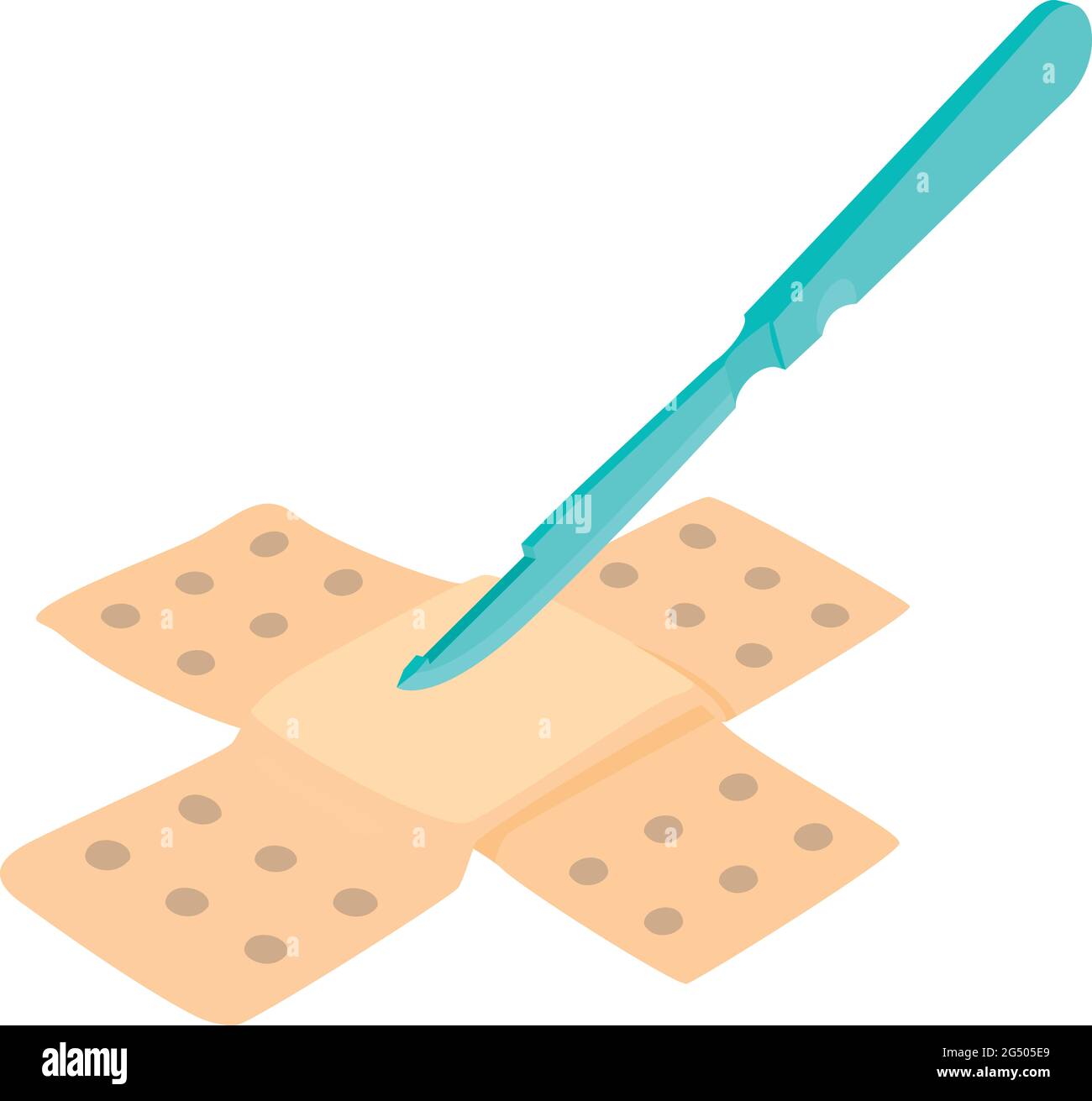 Postoperative care icon isometric vector. Medical surgical scalpel adhesive plaster. Medicine surgery Stock Vector