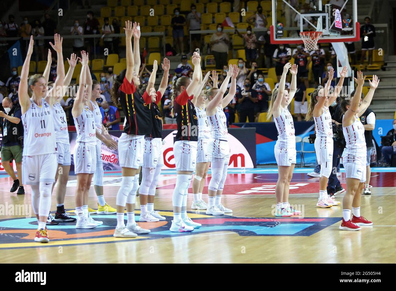 Céllébration Victory Team Belgique during the FIBA Women's EuroBasket 2021,  quarter-finals basketball match between Belgium