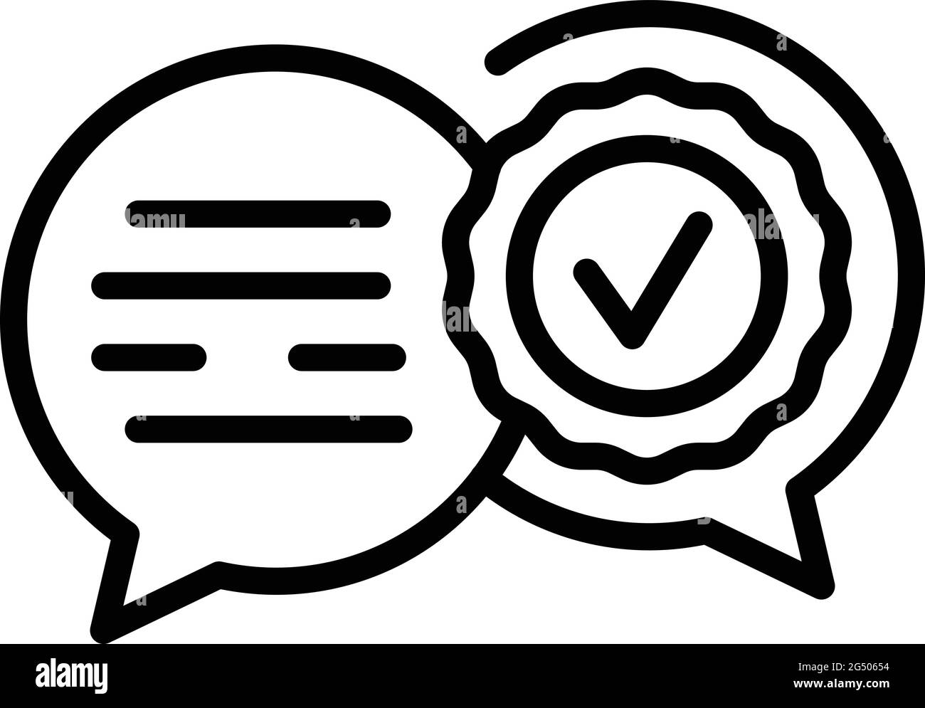 Regulated products chat icon. Outline Regulated products chat vector