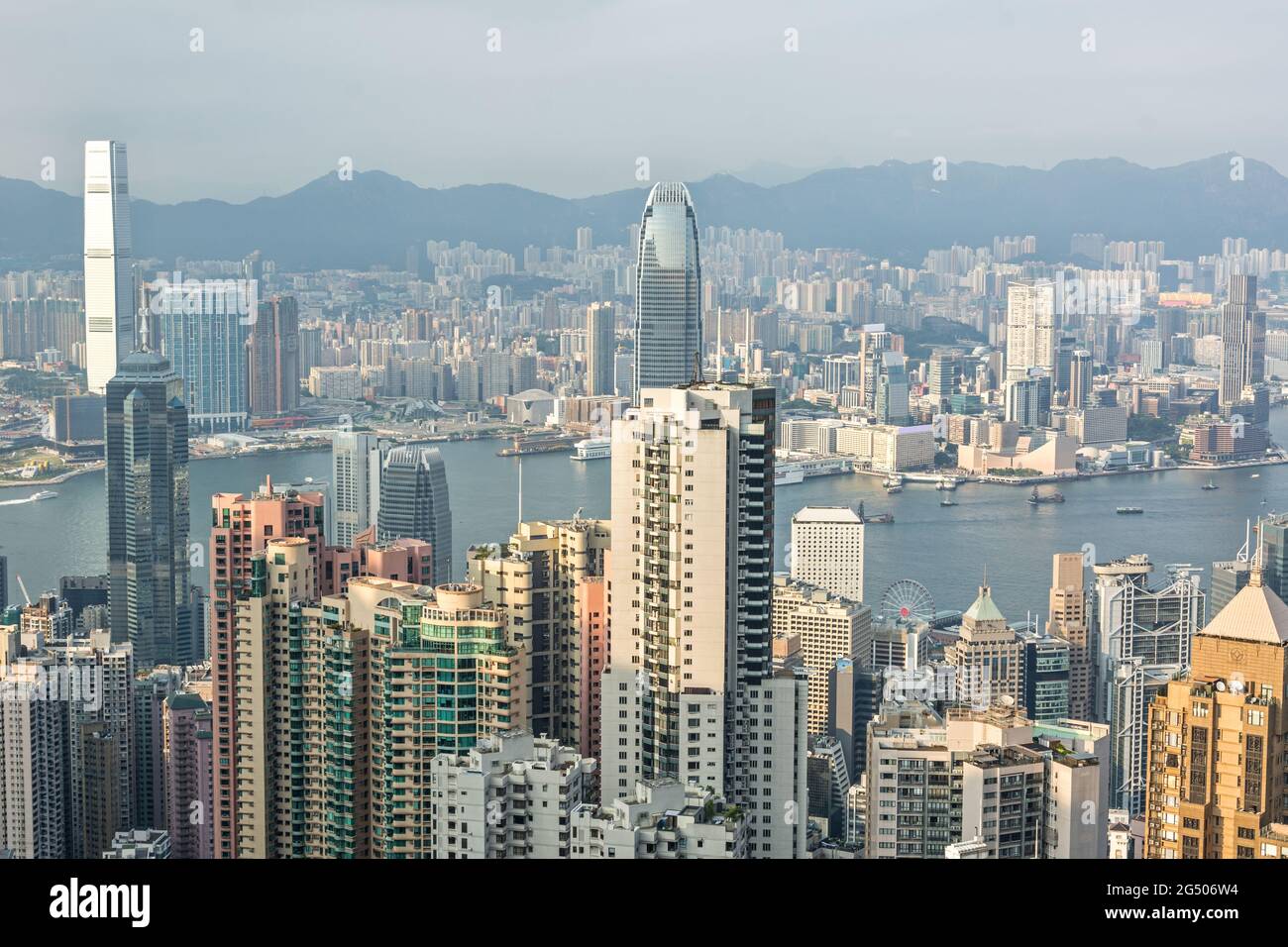 Skyline and skyscrapers of the city of Hong Kong Stock Photo