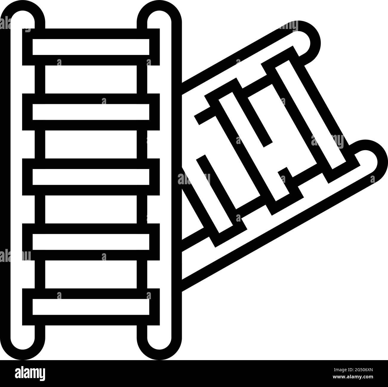 Subway ladder icon. Outline Subway ladder vector icon for web design isolated on white background Stock Vector