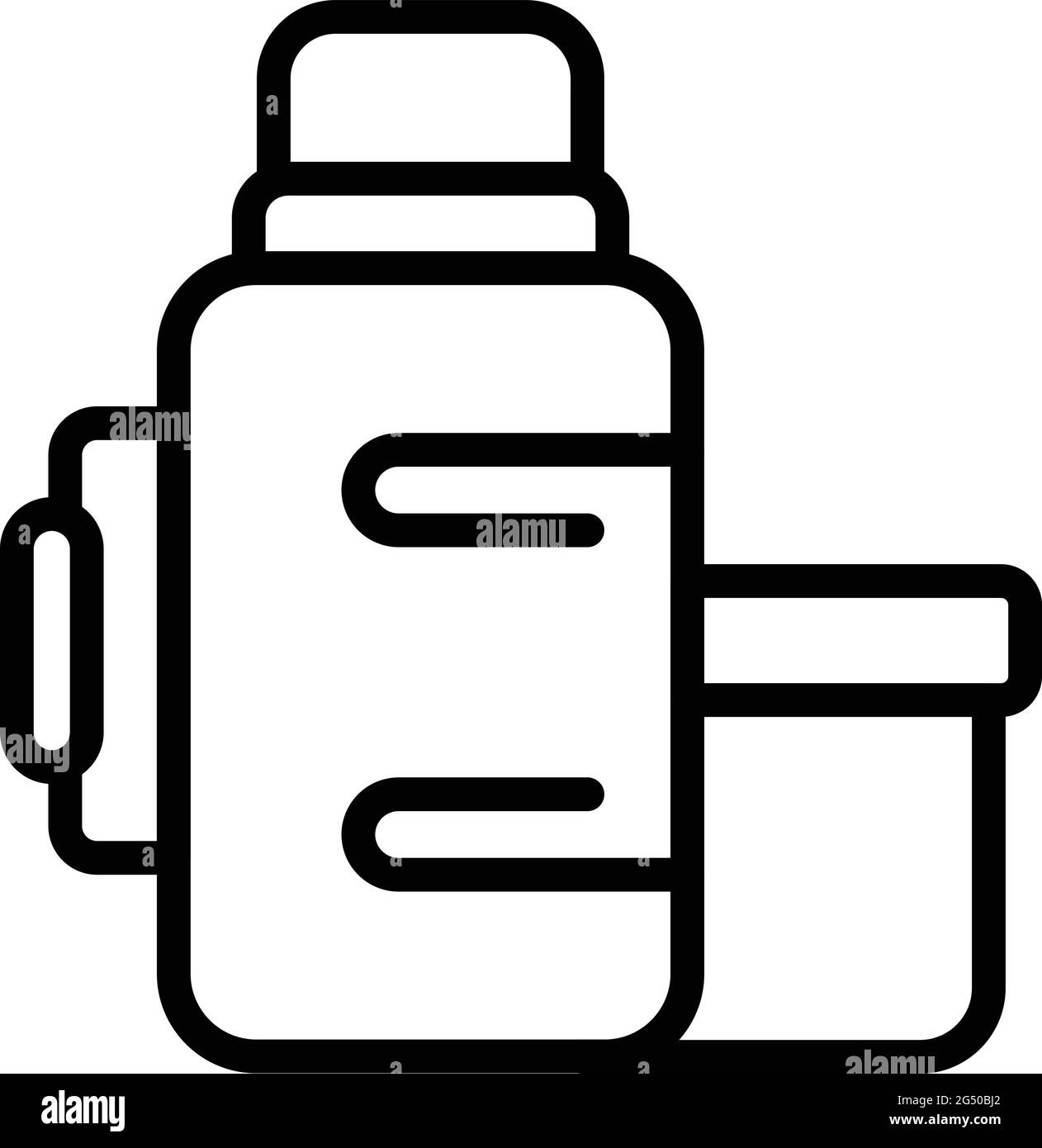 Image Details IST_22196_54173 - Camping thermo bottle icon. Outline camping  thermo bottle vector icon for web design isolated on white background.  Camping thermo bottle icon, outline style
