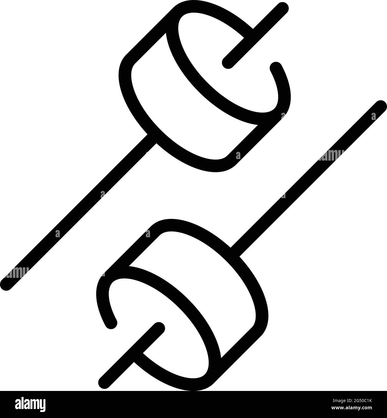 Camping marshmallow on fire icon. Outline Camping marshmallow on fire vector icon for web design isolated on white background Stock Vector