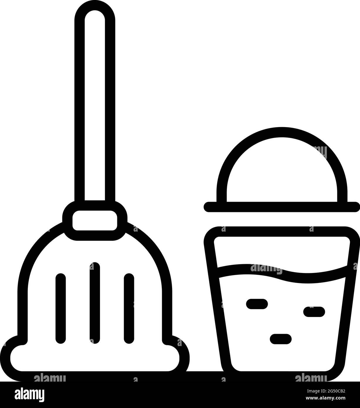Cleaning mop bucket icon. Outline Cleaning mop bucket vector icon for