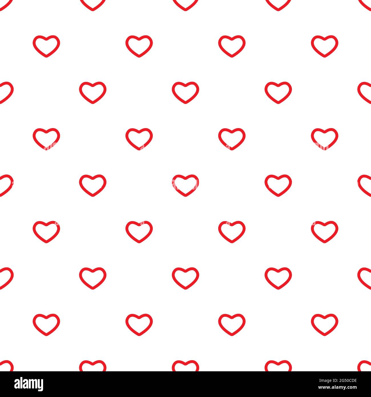 Seamless pattern with red hearts on white background. vector flat ...