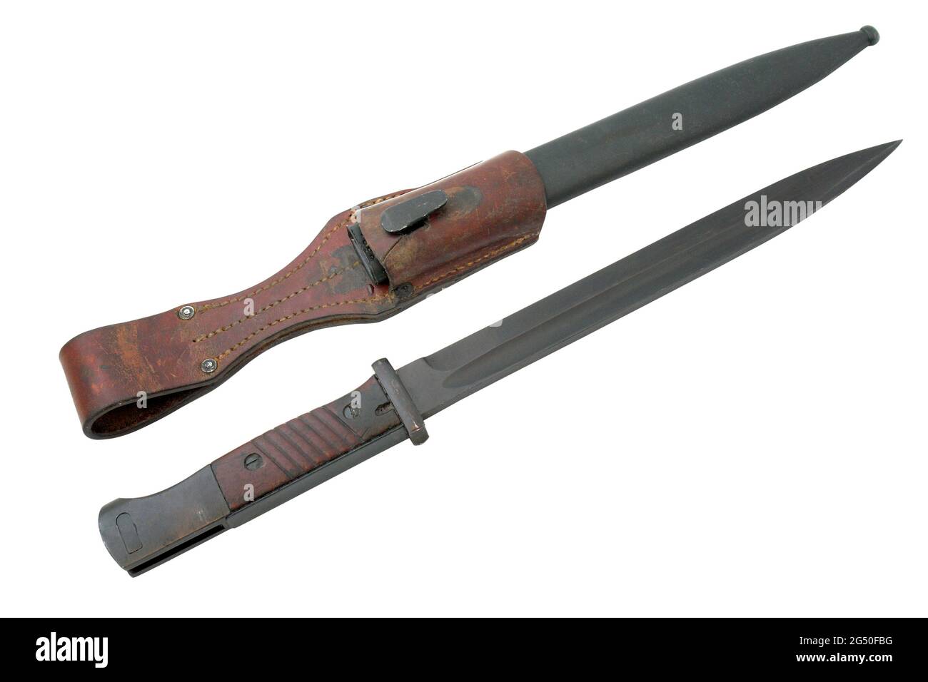 German infantry bayonet with scabbard to Mauser rifle K98 Stock Photo