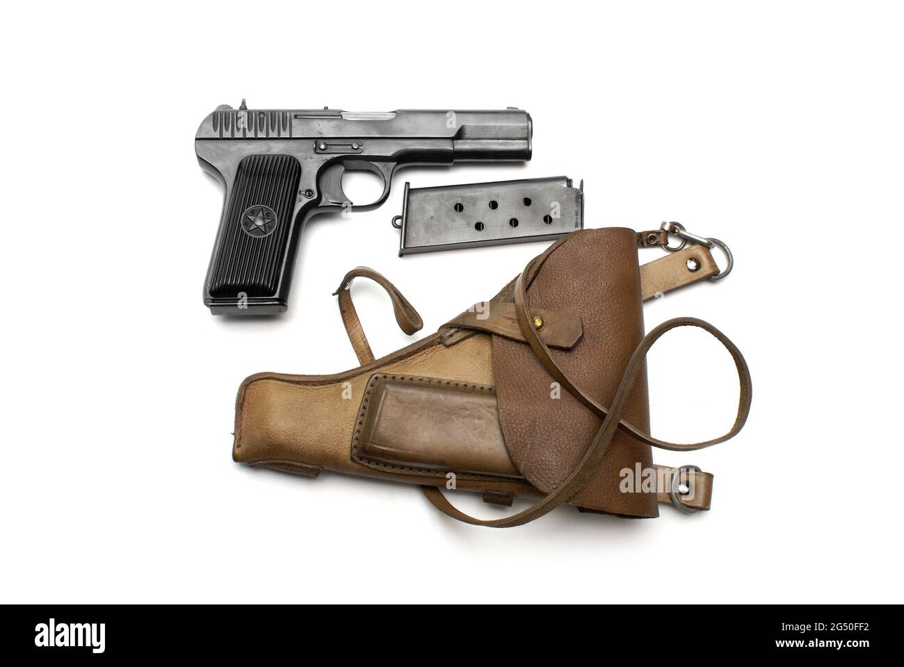 World War II period. Soviet semi-automatic pistol TT (Tokarev). Stock Photo