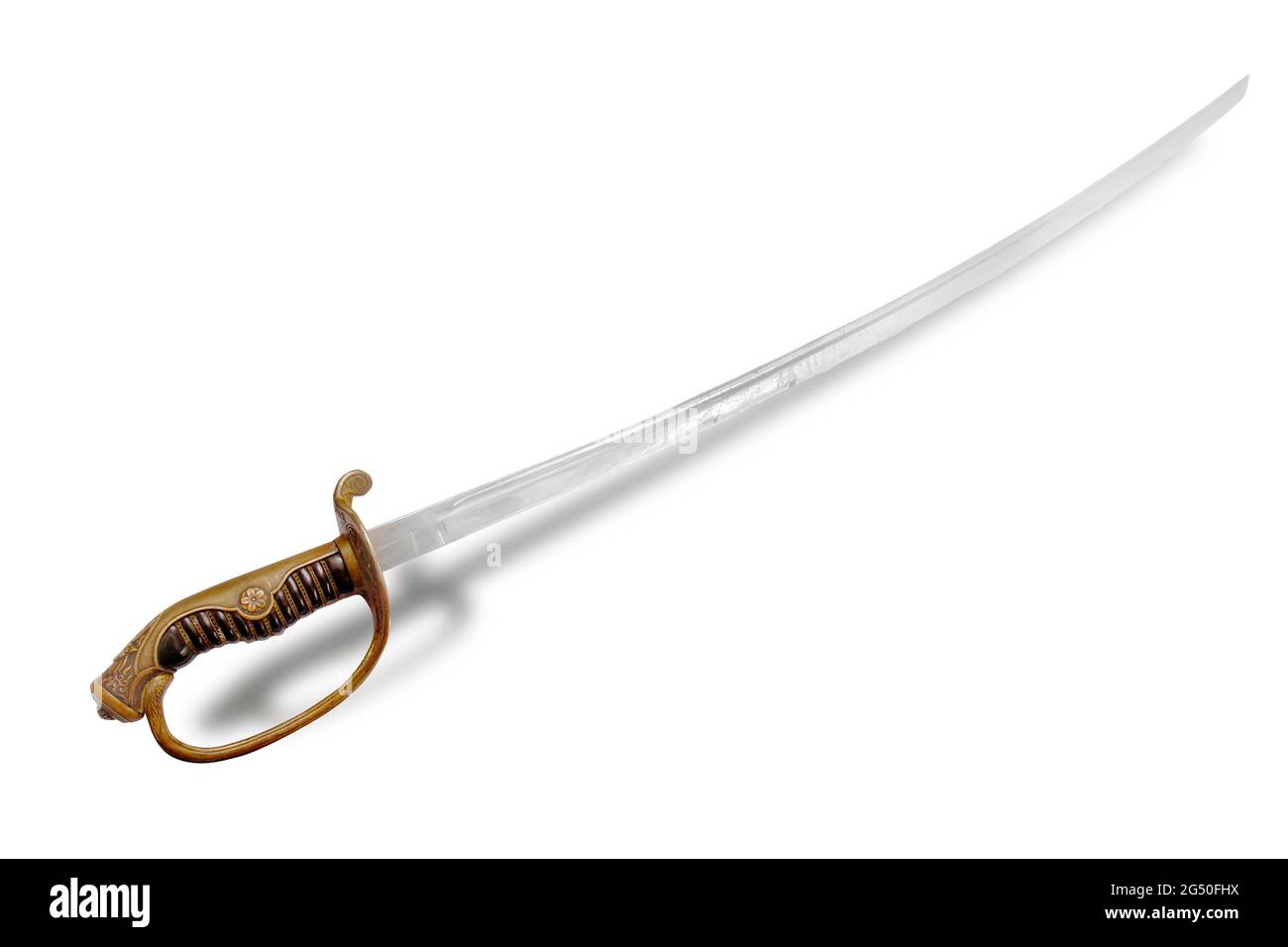 Japanese officer saber (sabre) on the white background.  Empire of Japan. Early 20th century. Stock Photo