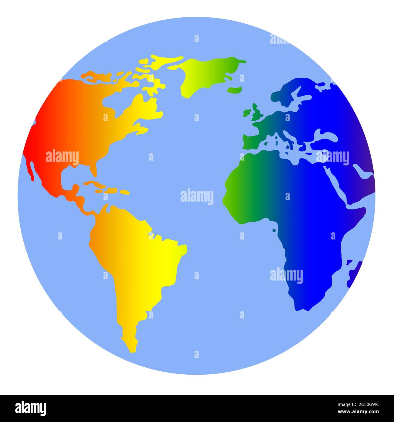 Die Erde in Regenbogen Farben - Symbol für mehr Toleranz Stock Photo