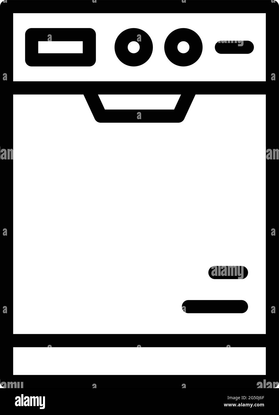 Repair dishwasher box icon. Outline Repair dishwasher box vector icon for web design isolated on white background Stock Vector