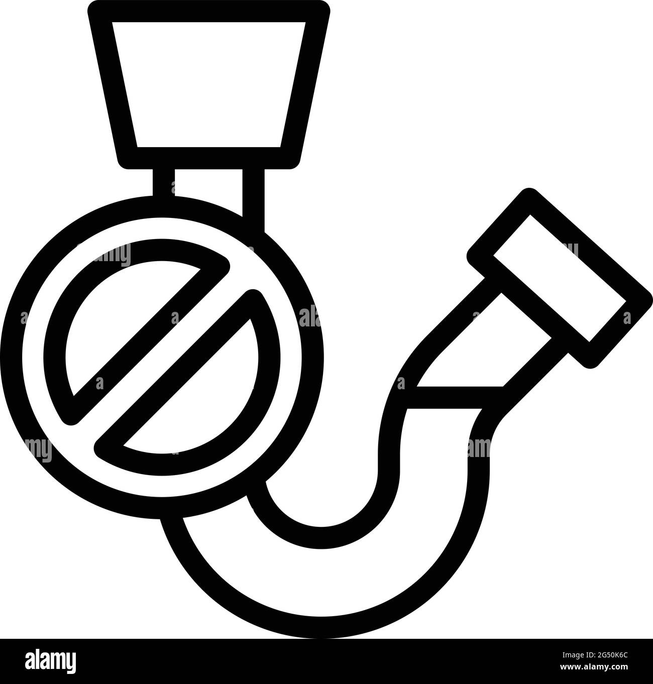 Repair dishwasher broken pipe icon. Outline Repair dishwasher broken pipe vector icon for web