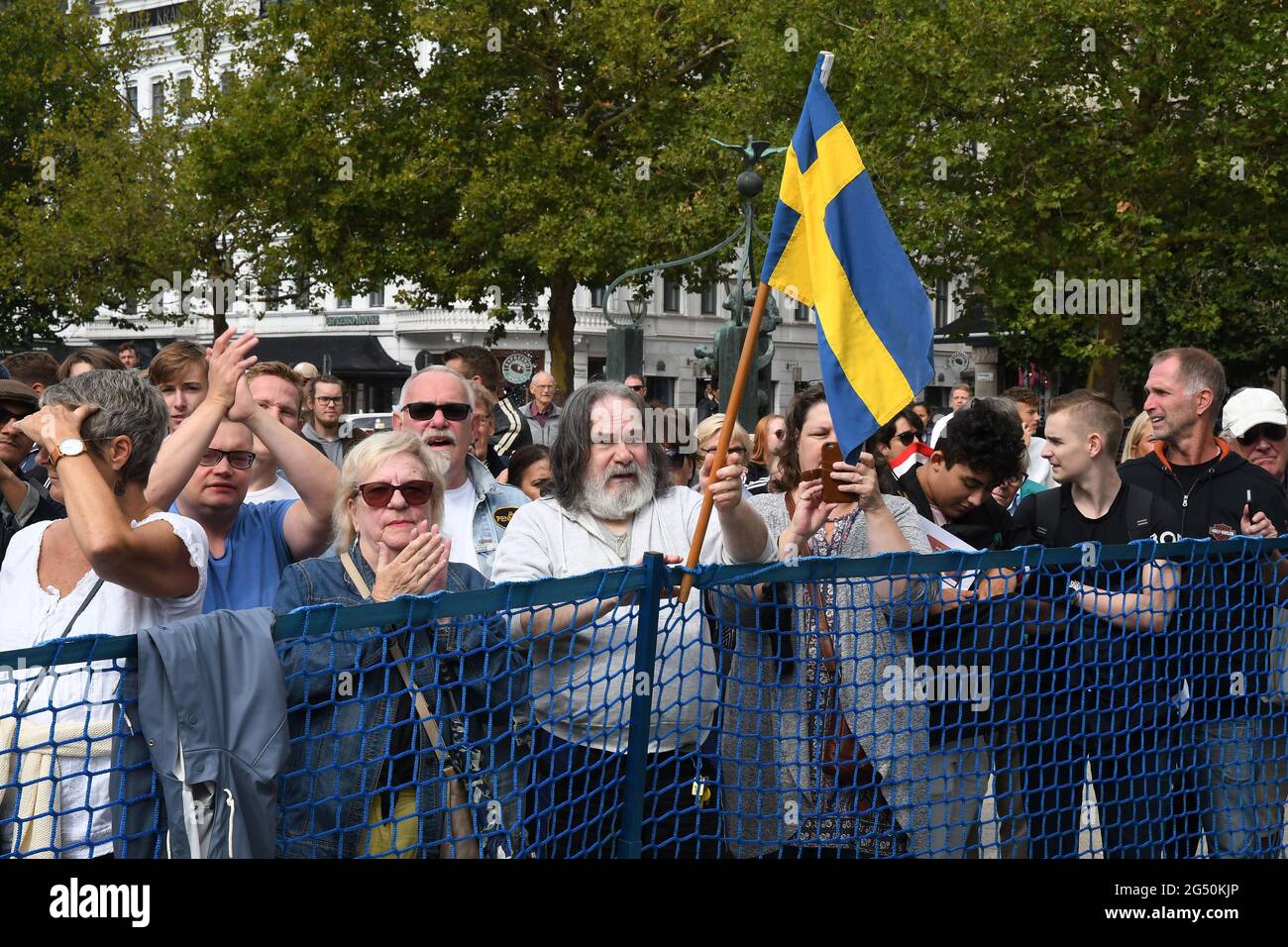 Copenhagen/Denmark 31.August  2018  Jimmie Aakesson  leader od Seden democrats speaks at Swedish generl election 2018 rally in Malmö city  and his mes Stock Photo