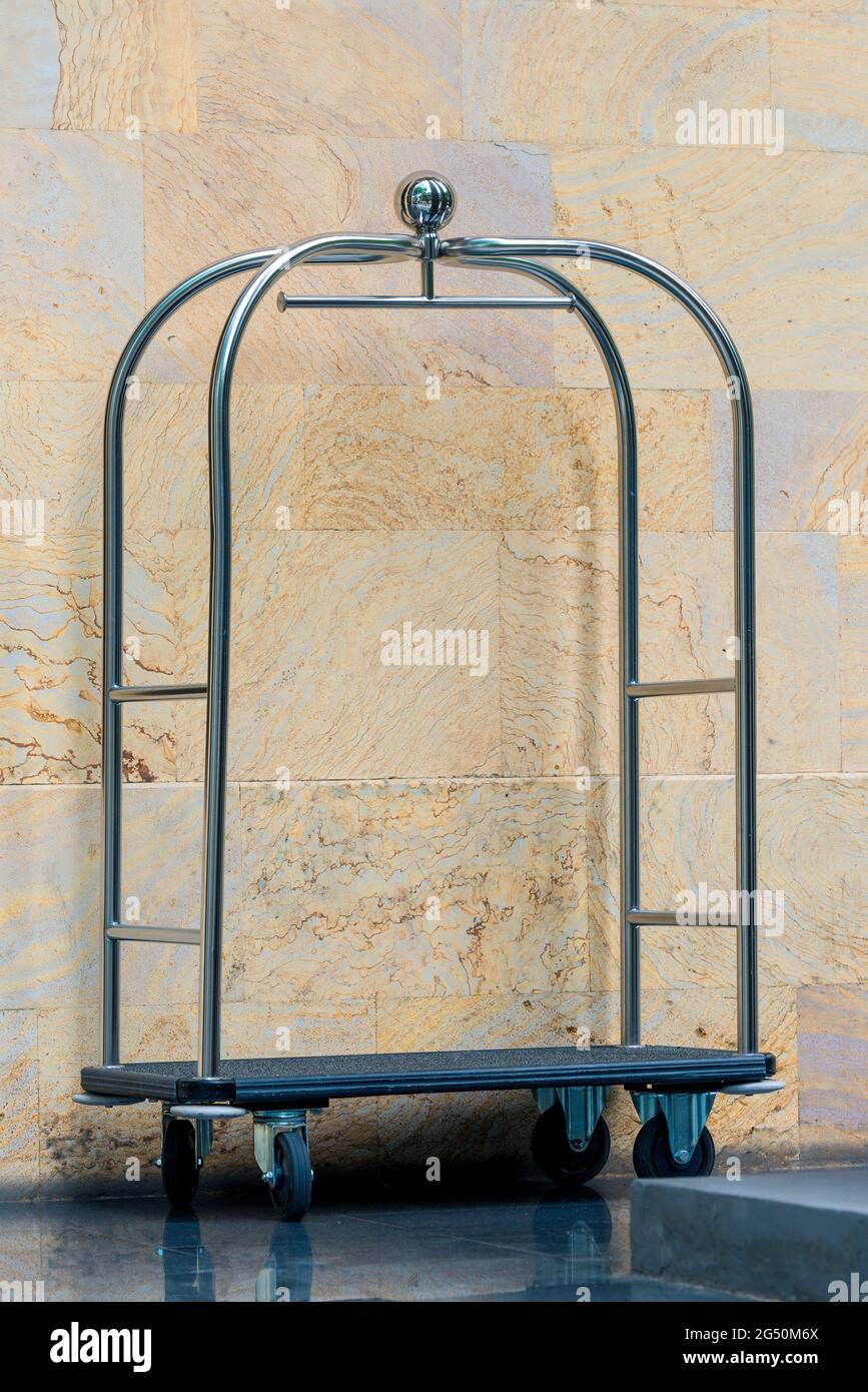 Luggage cart or hotel trolley Stock Photo