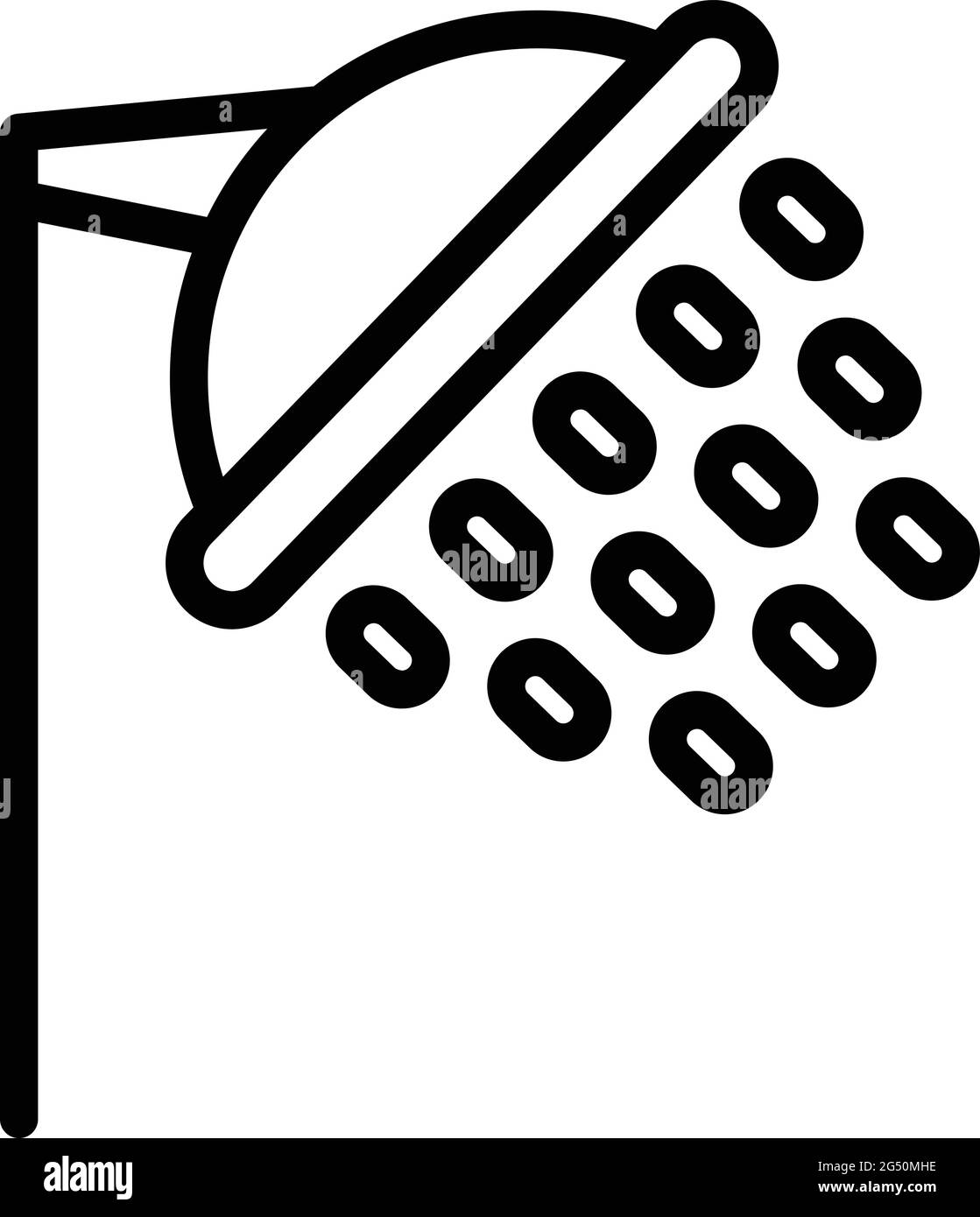 Shower head drops icon. Outline Shower head drops vector icon for web