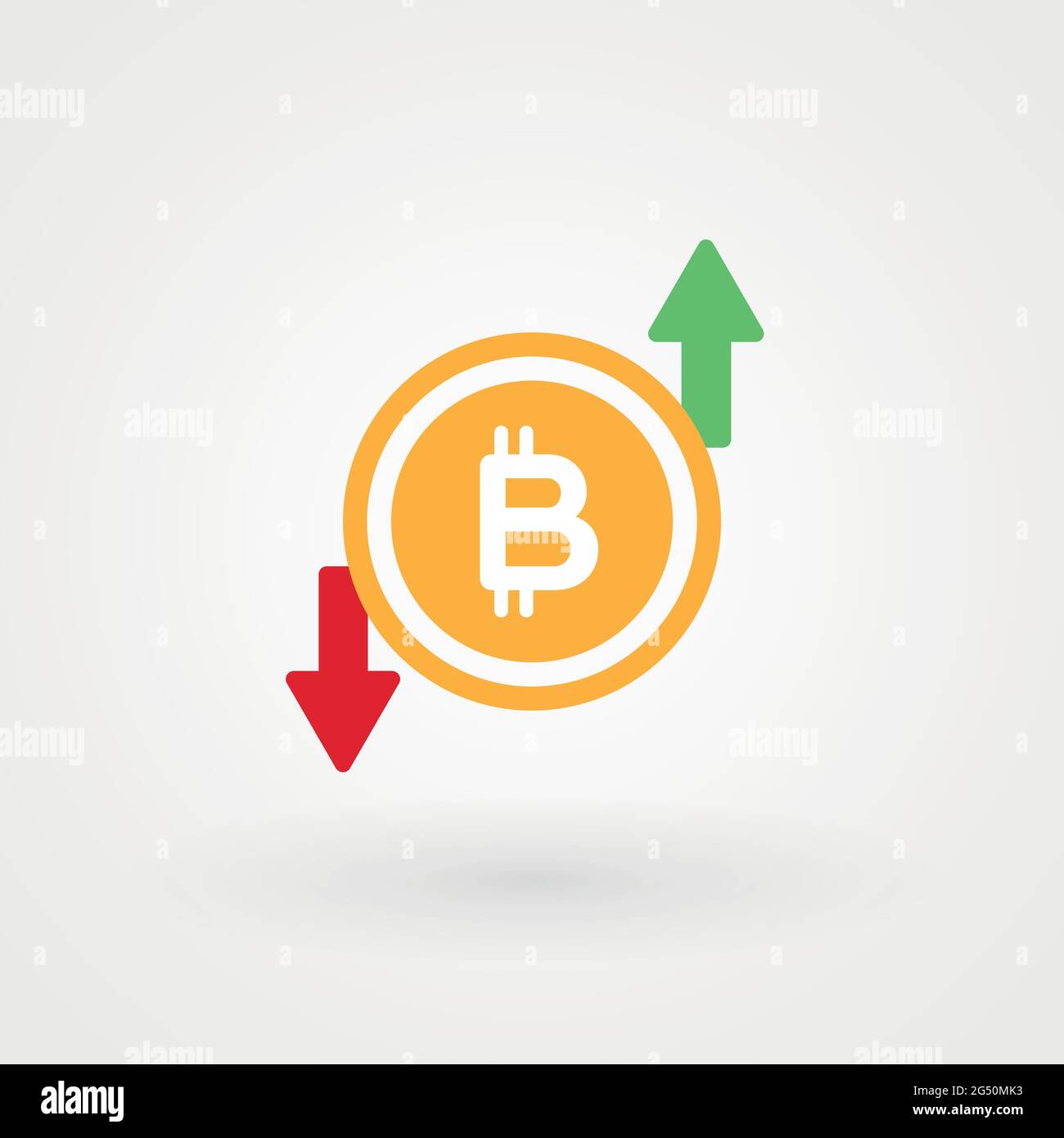 Bitcoin up and down graph. Crypto currency crisis concept. Digital currency  risk. Vector illustration, flat design Stock Vector Image & Art - Alamy