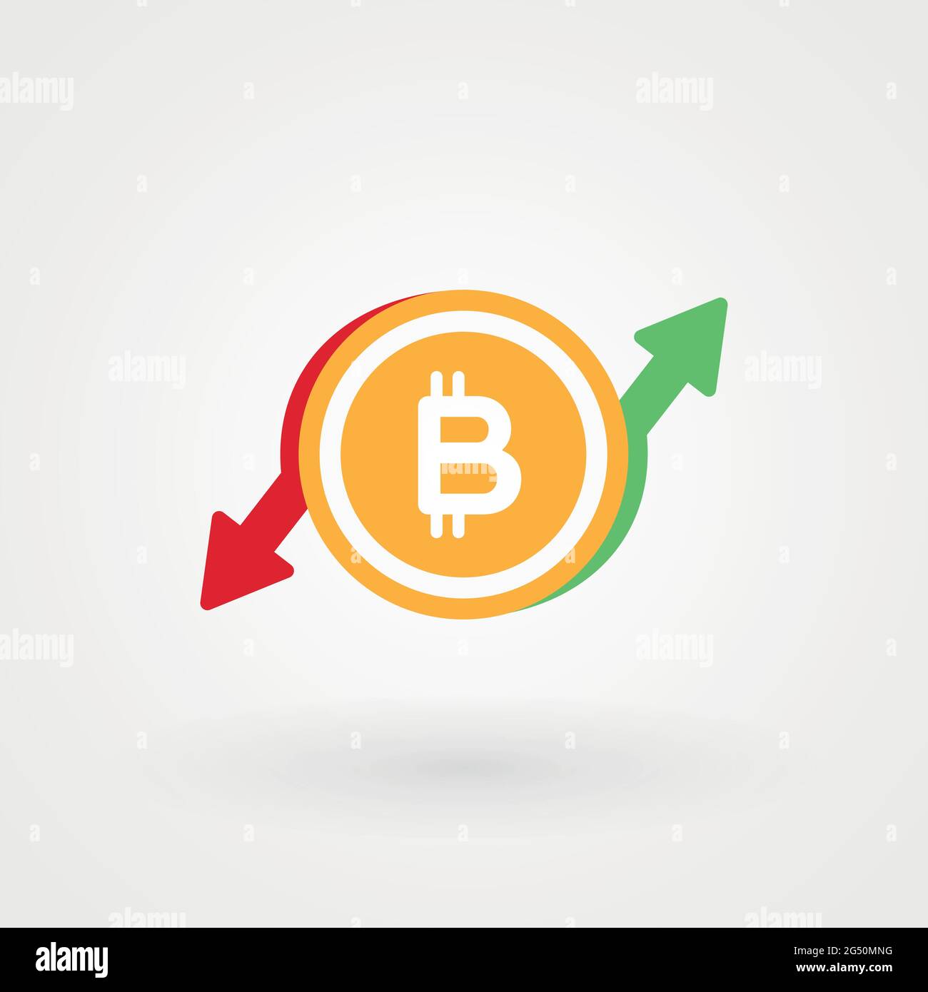 Bitcoin up and down graph. Crypto currency crisis concept. Digital