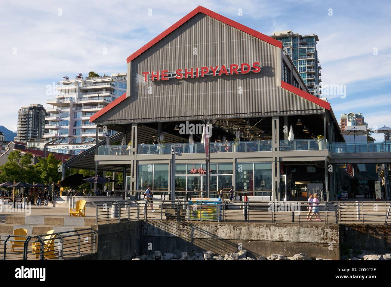 The Shipyards Commons mixed use development near Lonsdale Quay in North Vancouver, British Columbia, Canada Stock Photo