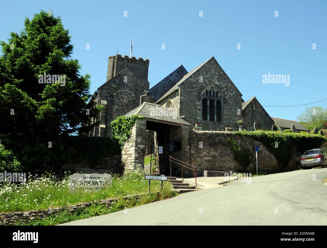 The Parish church of St Michael in the small village of Blackawton in the South Hams district of Devon.The church is a Grade 1 listed building. Stock Photo