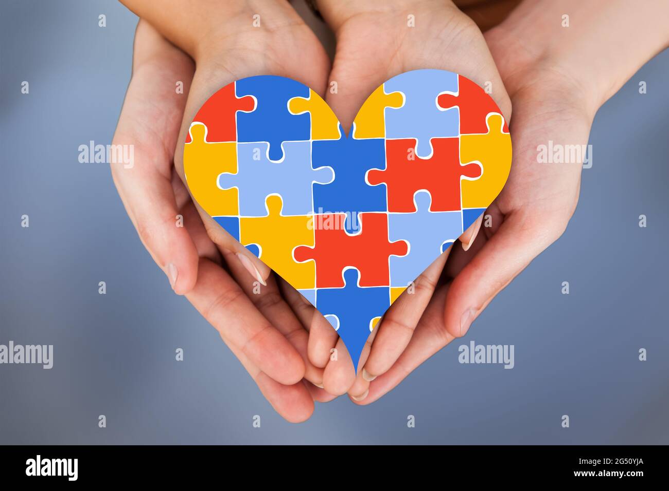 Autism Health Disorder And Disease Help Puzzle Stock Photo