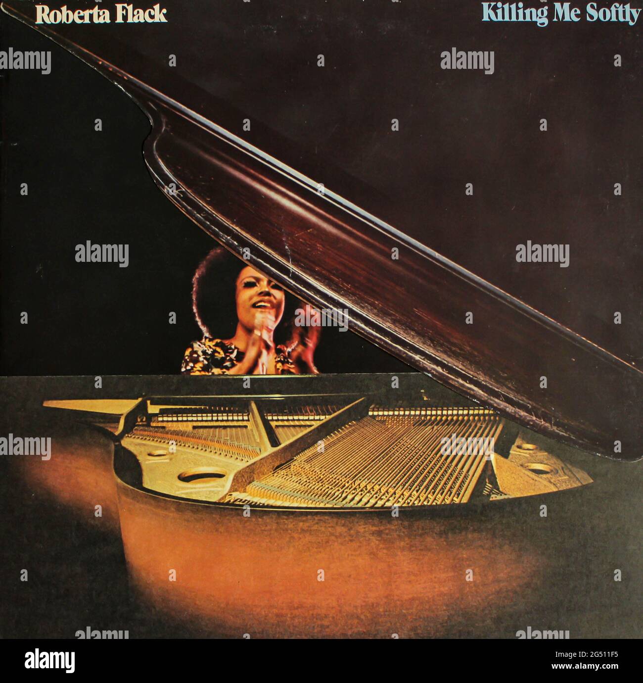 Pop, blues and RnB artist Roberta Flack music album on vinyl record LP disc. Titled: Killing Me Softly album cover Stock Photo