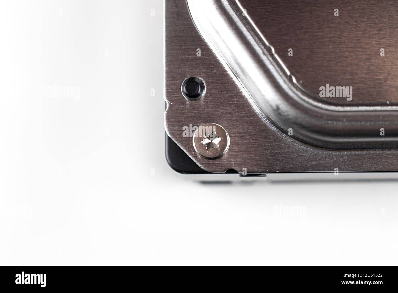 Close up part of hard disk's mechanism hardware Stock Photo Alamy