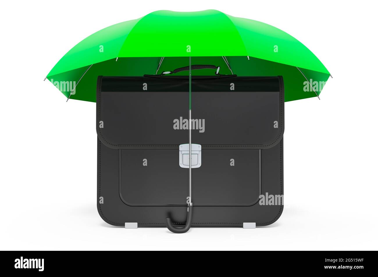 Briefcase under umbrella, 3D rendering isolated on white background Stock Photo Alamy