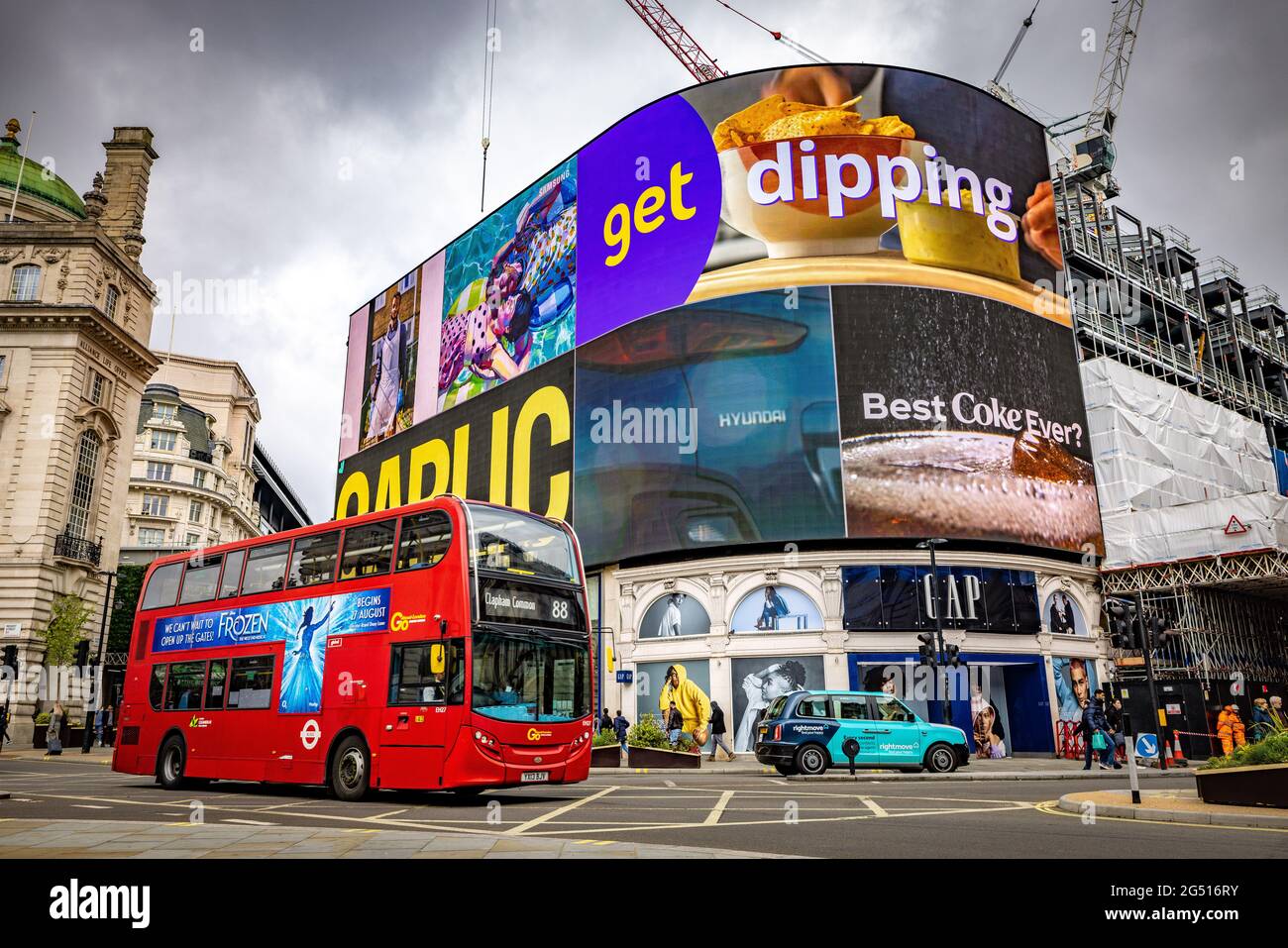 A double decker bus on the street Stock Photo Alamy