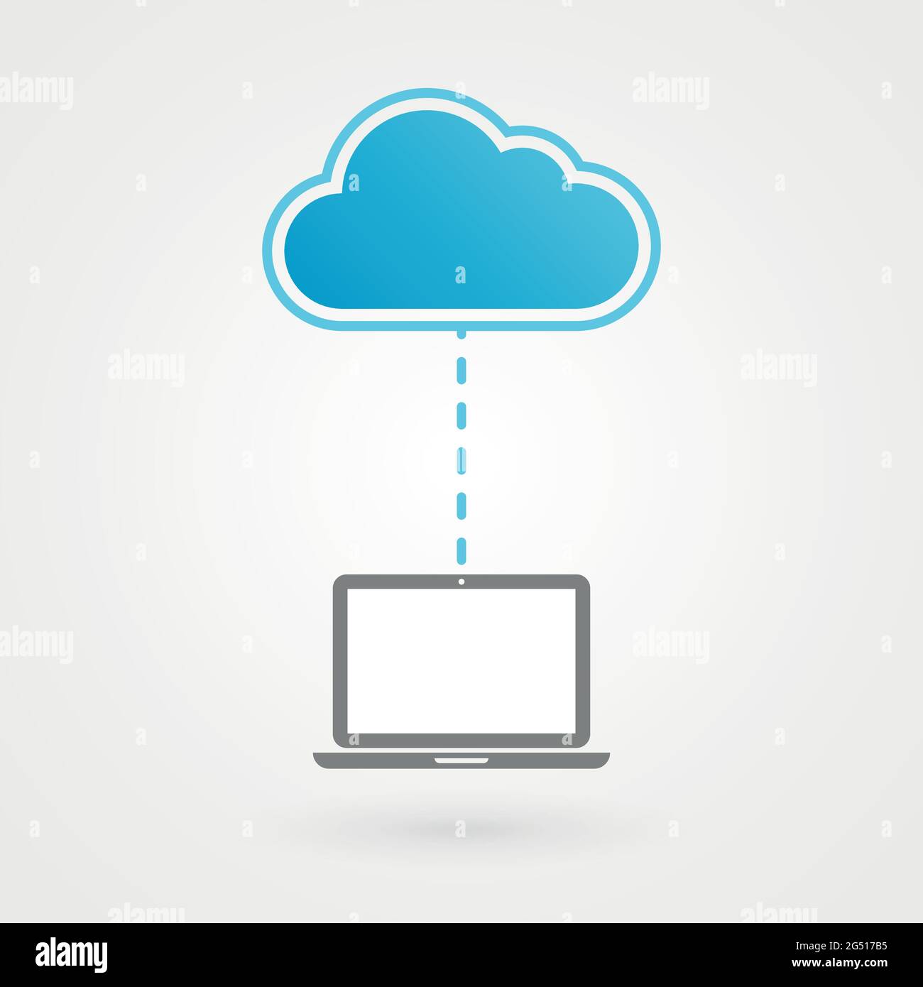 Cloud and device laptop icon. Vector illustration, flat design Stock Vector