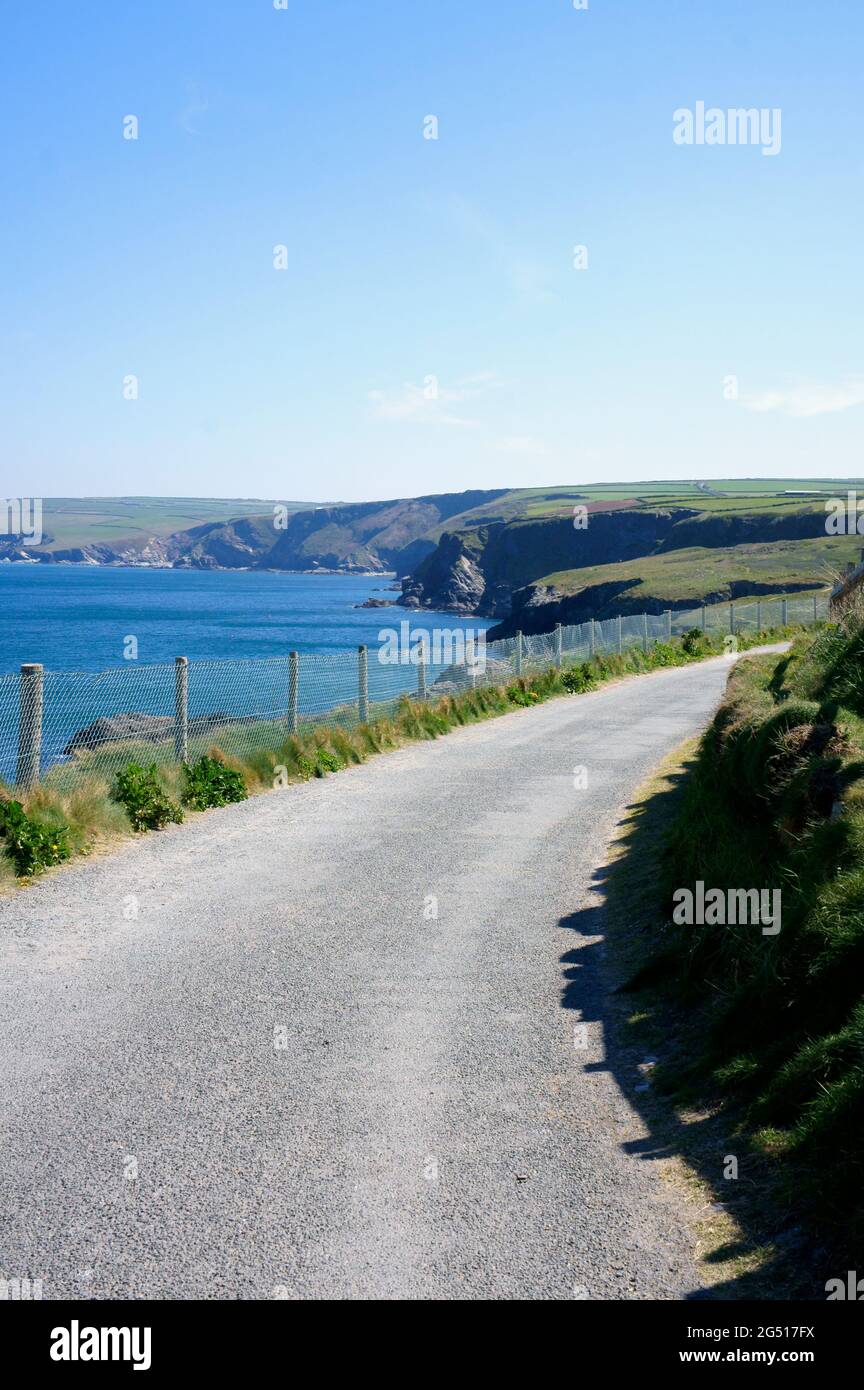 Coastpath from Port Isaac to Port Gaverne in North Cornwall Stock Photo