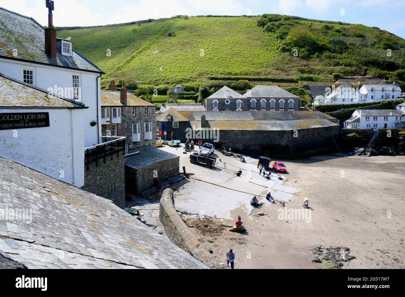 Port Isaac Harbour in Cornwall Stock Photo Alamy