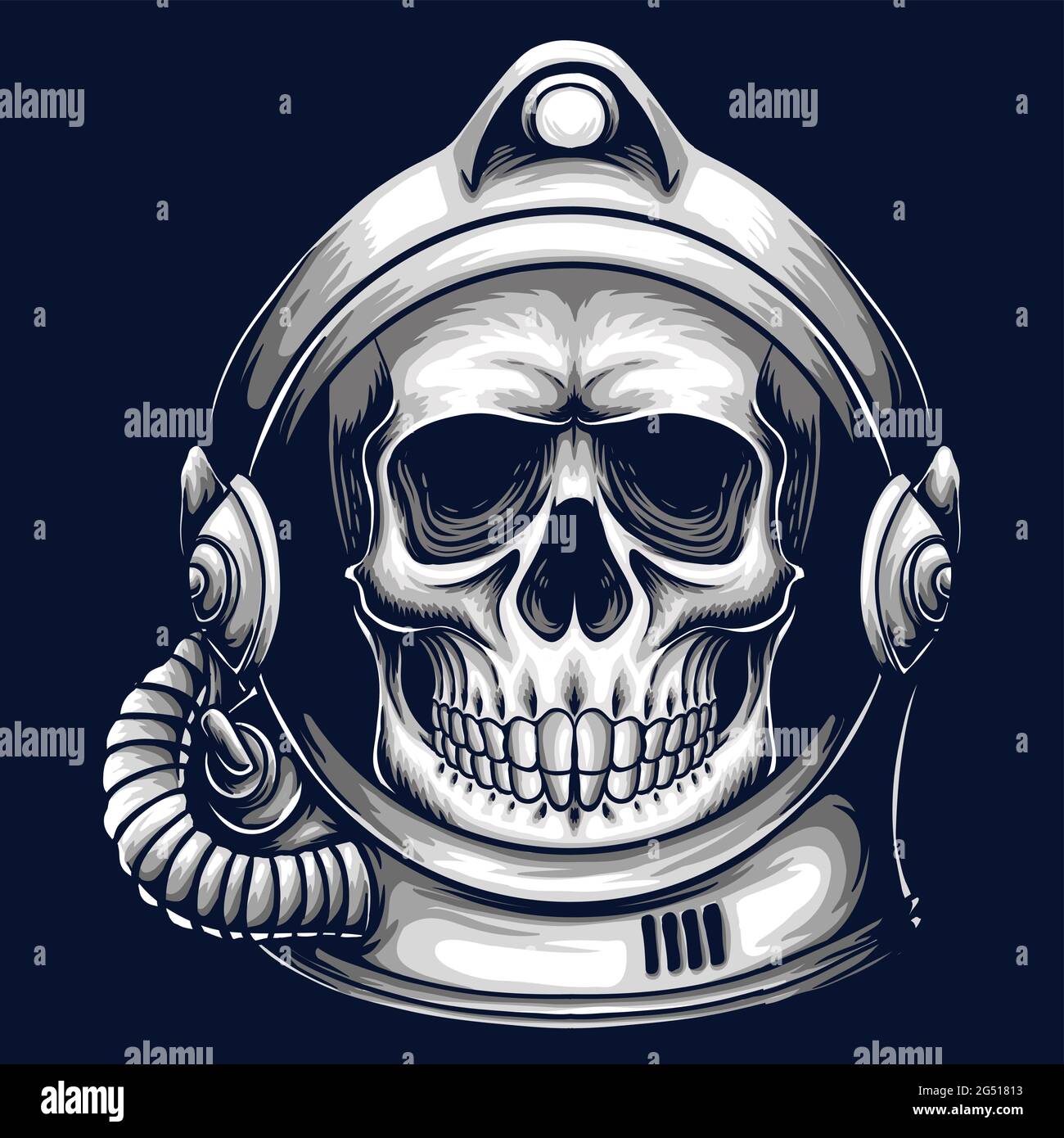 Skull helmet astronaut vector illustration Stock Vector
