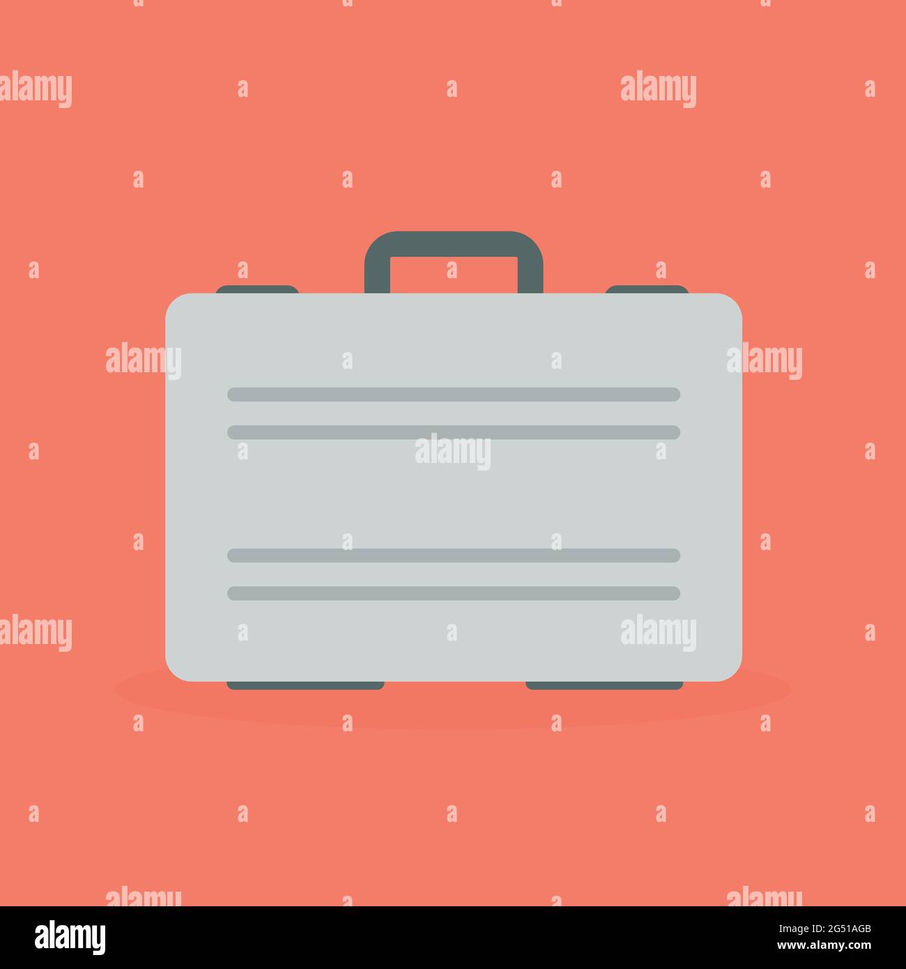 Metal briefcase illustration. Business concept. Colorful icon. Flat