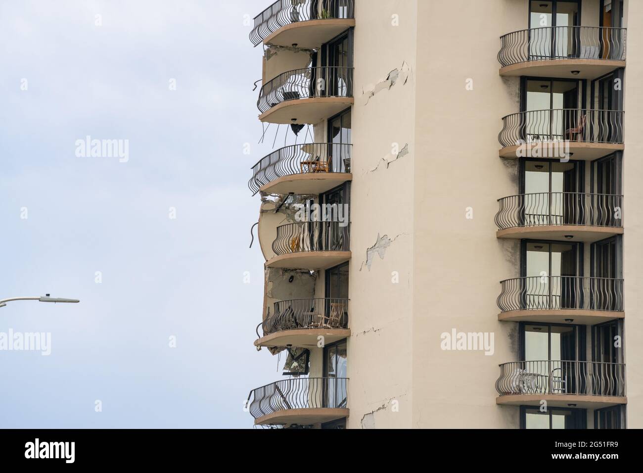 Condo collapse Champlain Towers Miami Surfside news photos Stock Photo