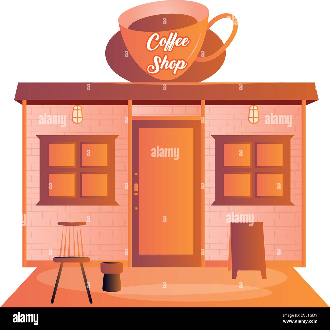 Modern coffee shop with furniture Stock Vector Image & Art Alamy