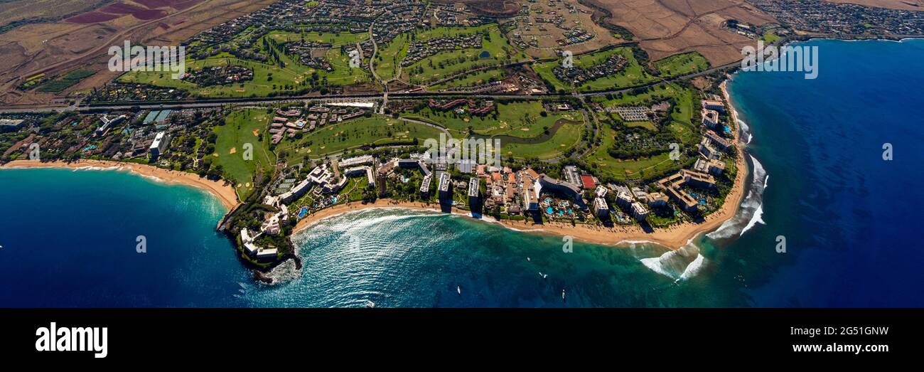 Aerial view of Kaanapali, Maui, Hawaii, USA Stock Photo Alamy
