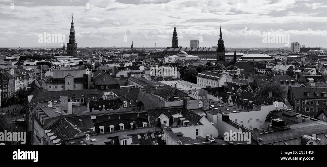 High angle view of city, Copenhagen, Denmark Stock Photo