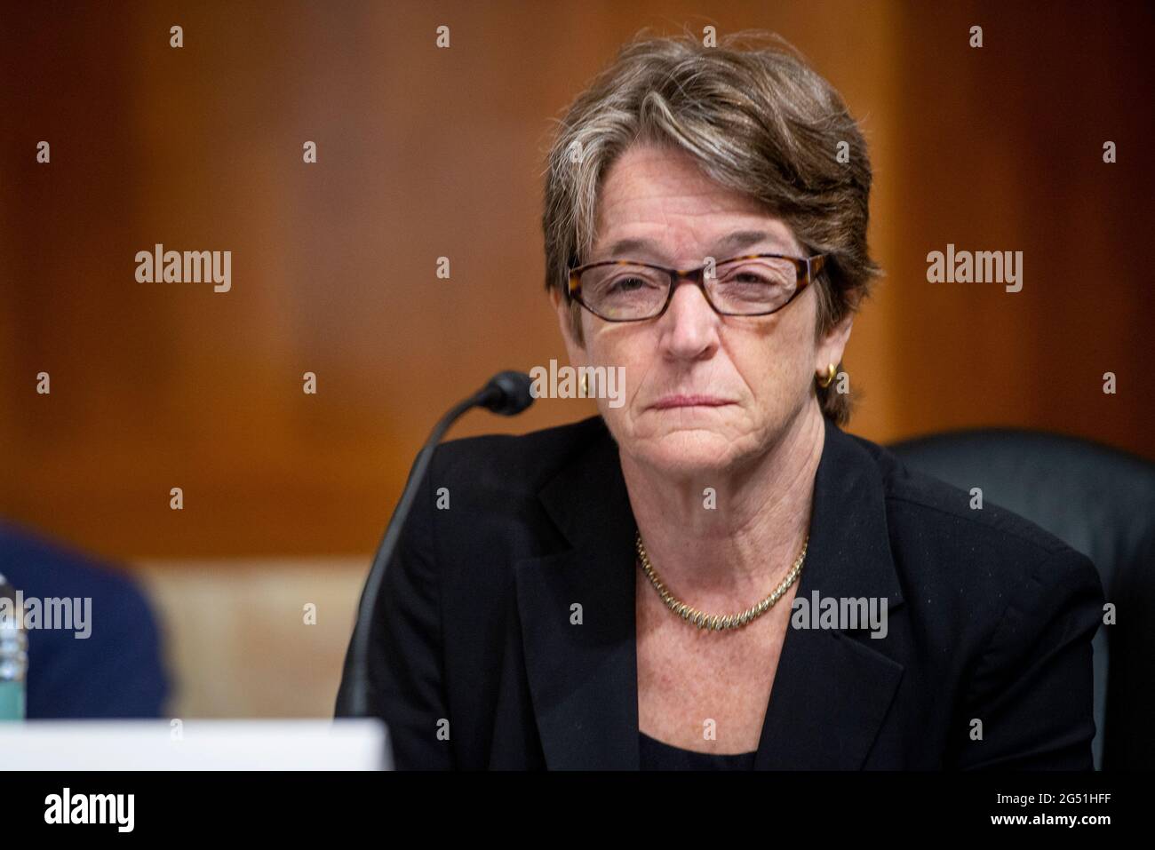 Piping trone Fredag Washington DC, USA. June 24 2021: Dr. Kathleen Hogan, Acting Undersecretary  for Science and Energy, U.S. Department of Energy, appears during a Senate  Committee on Energy and Natural Resources hearing to examine