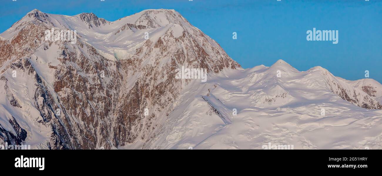 Snowcapped mountain peaks, Denali, Alaska, USA Stock Photo