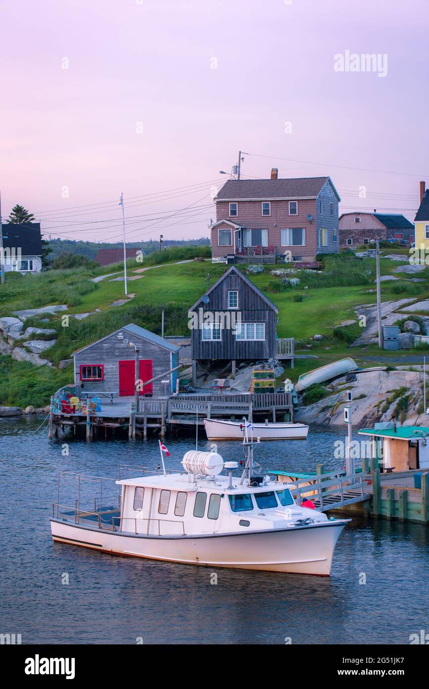 Peggy's Cove fishing village. An east coast profile with house perched