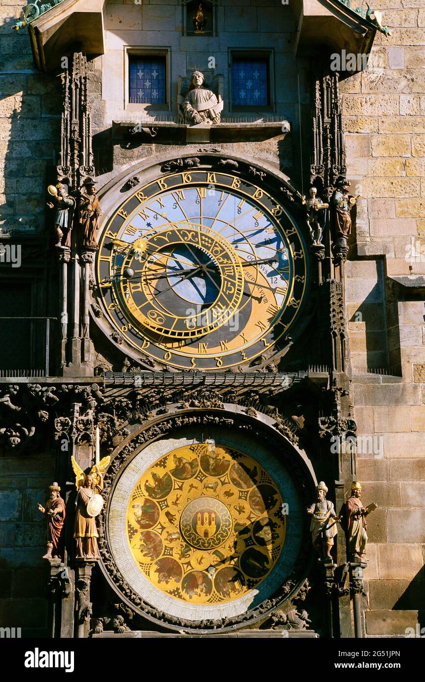 Astronomical Clock, Old Town Hall, Prague, Czech Republic Stock Photo