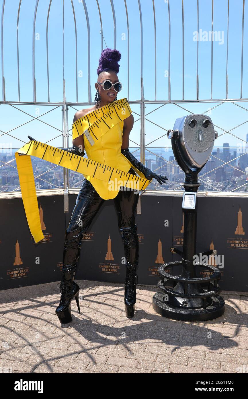 New York, USA. 24th June, 2021. Ra'Jah O'Hara poses as the Empire State ...