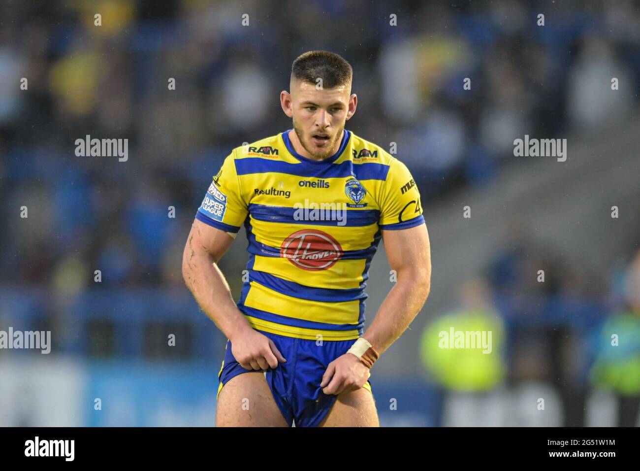 Danny Walker (16) of Warrington Wolves in action during the game Stock Photo