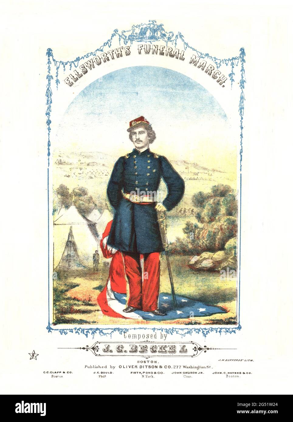 Ellsworth's Funeral March, Sheet Music, 1861 Stock Photo Alamy