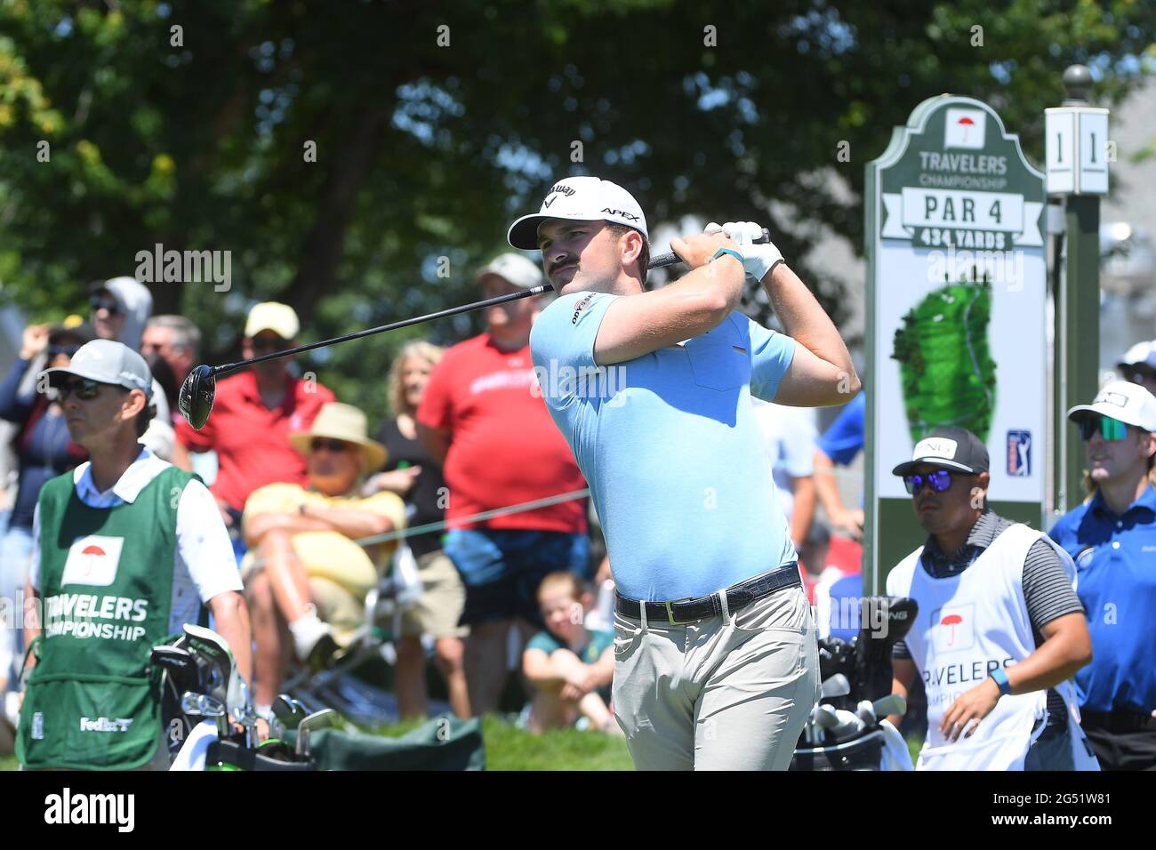 Cromwell CT, USA. 24th June, 2021. Will Gordon plays his shot from the