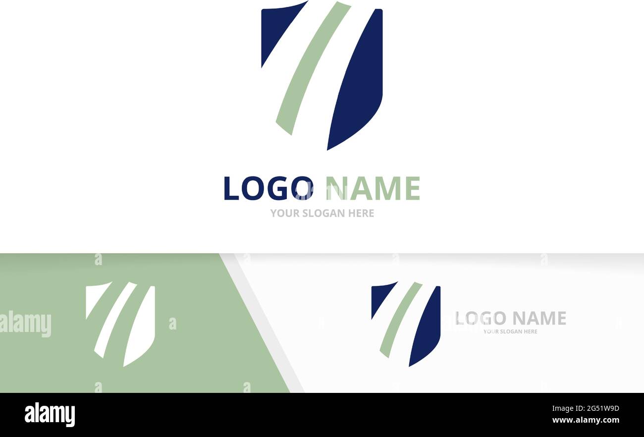 Shield logo design template. Universal security logotype. Stock Vector