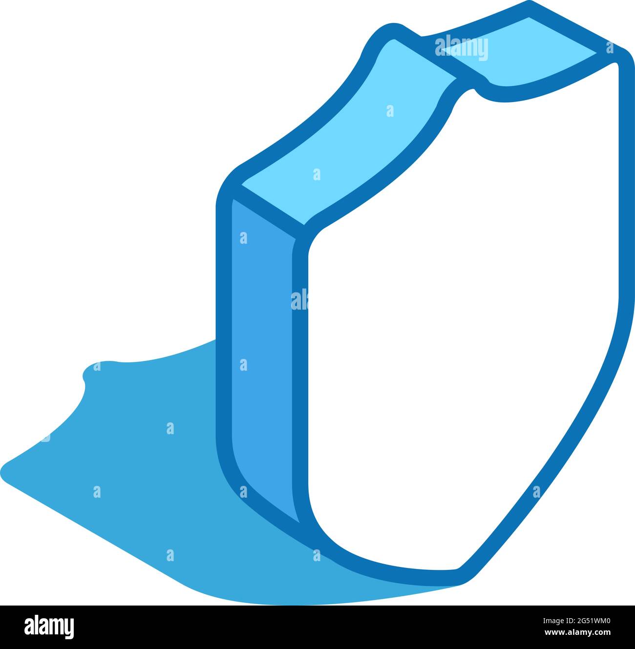 Shield isometric icon. Security, guard 3D line symbol. Stock Vector