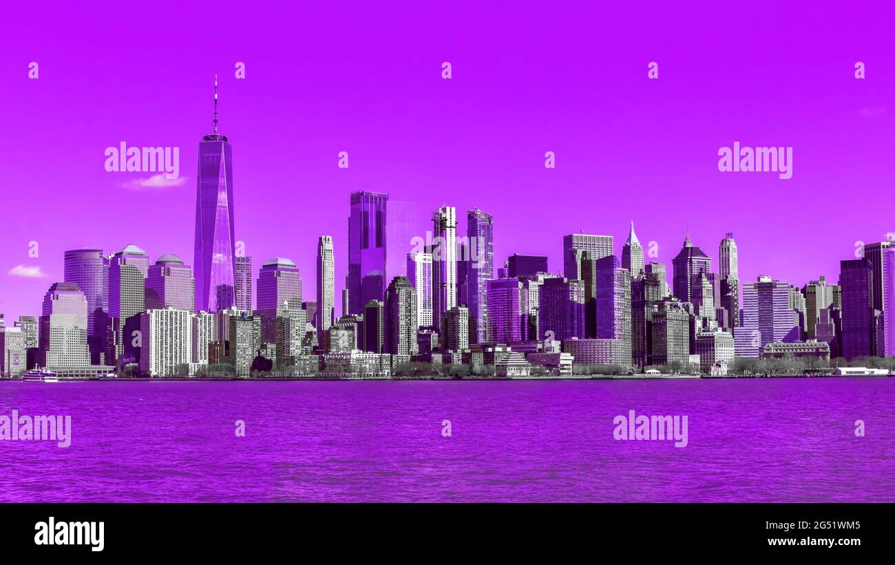 New York City Skyline, USA. Surreal duotone image Stock Photo