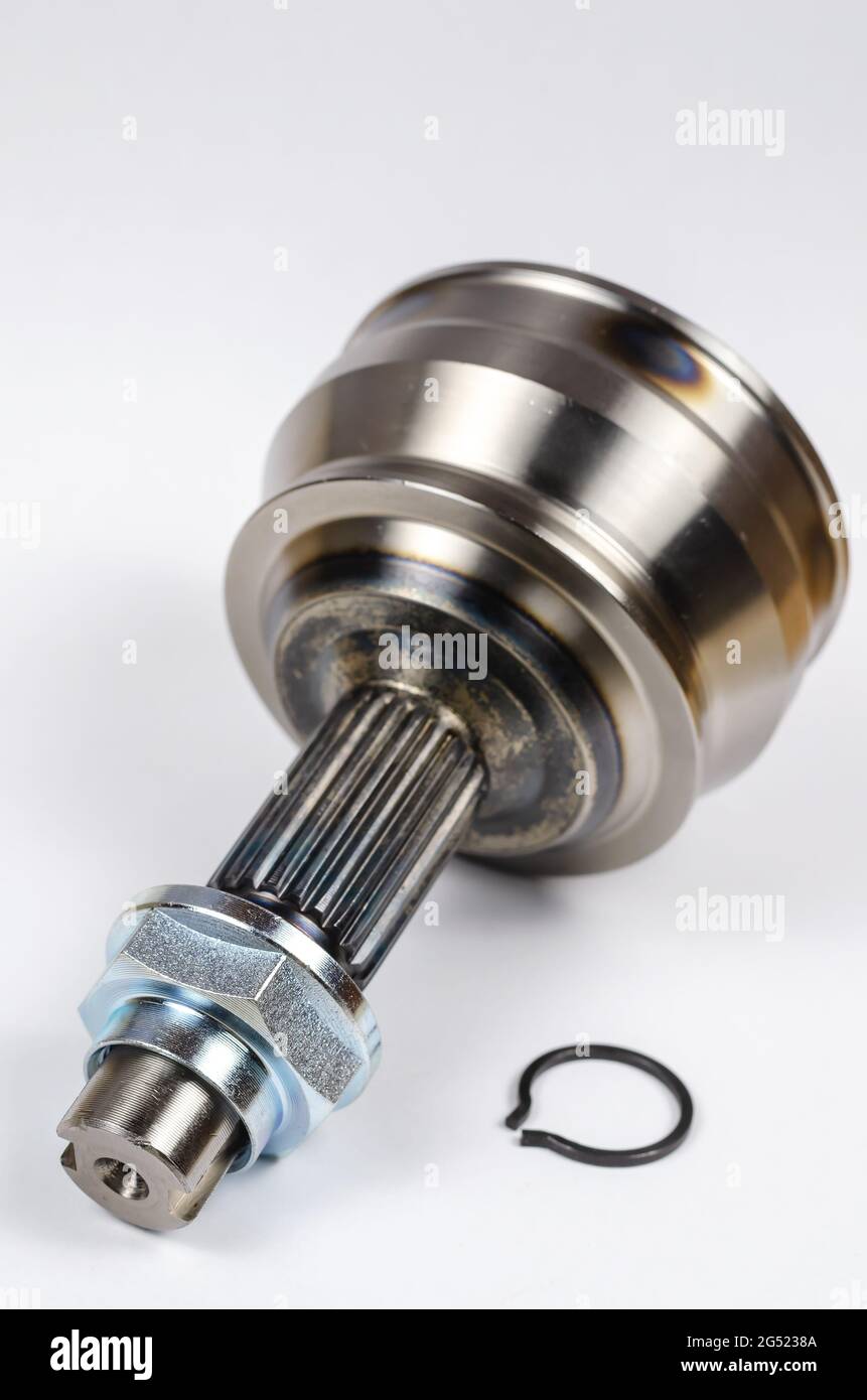 Set Drive shaft joint on white background. New Constant velocity joints