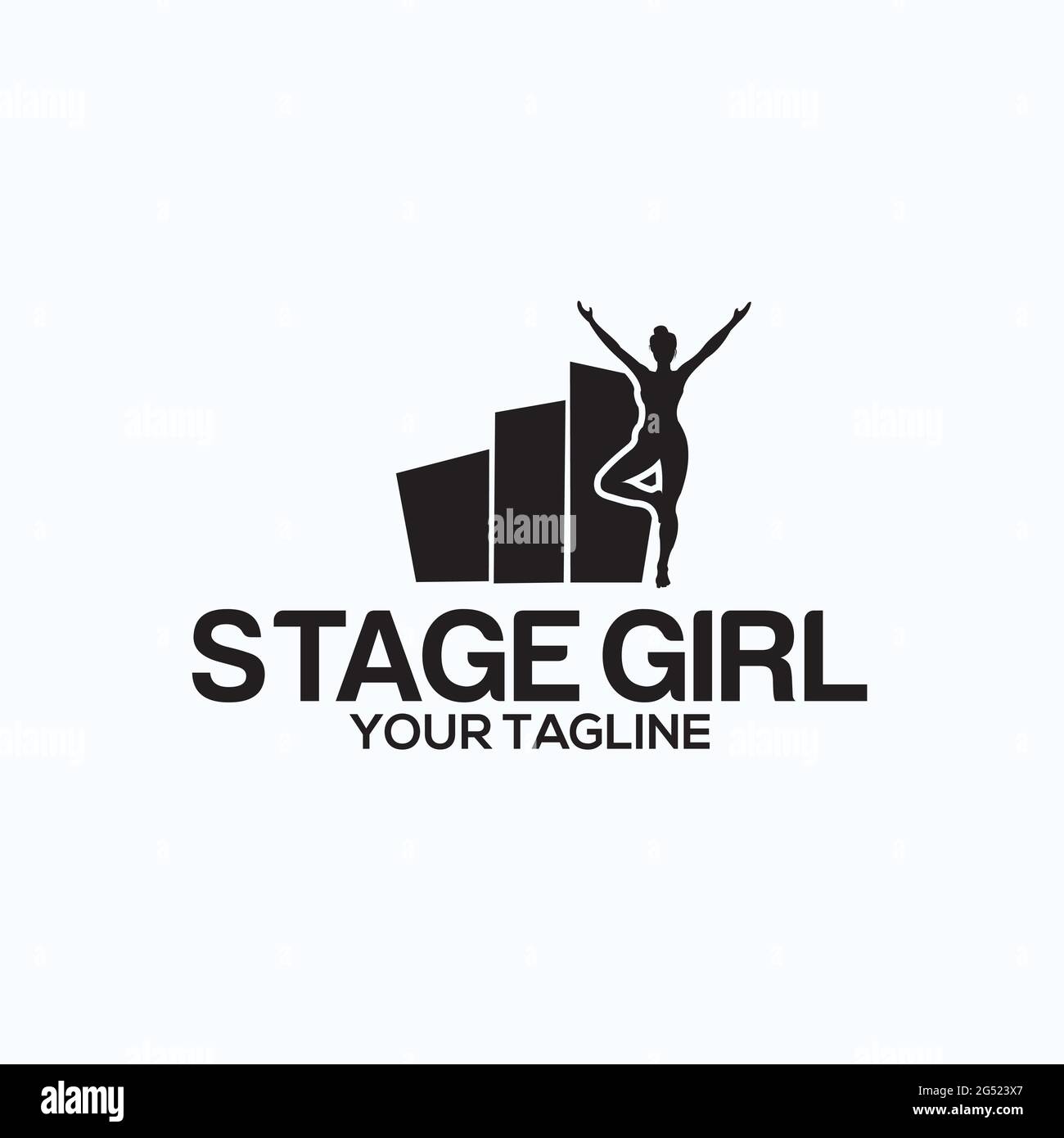 stage girl exclusive logo design inspiration Stock Vector
